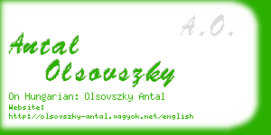 antal olsovszky business card